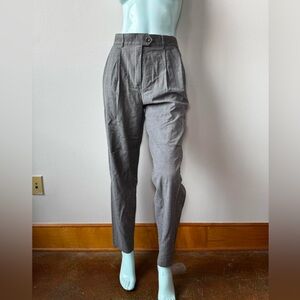 Vintage Escada Margaretha Ley Grey Wool Plaid Trousers